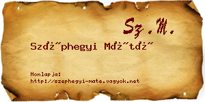 Széphegyi Máté névjegykártya