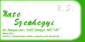 mate szephegyi business card